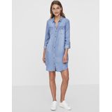 Vmsigga - Korte Jurk - Denim - Overhemdkraag - Lange Mouwen - Regular Fit