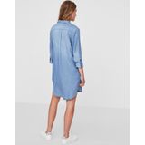 Vmsigga - Korte Jurk - Denim - Overhemdkraag - Lange Mouwen - Regular Fit
