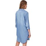 Vmsigga - Korte Jurk - Denim - Overhemdkraag - Lange Mouwen - Regular Fit