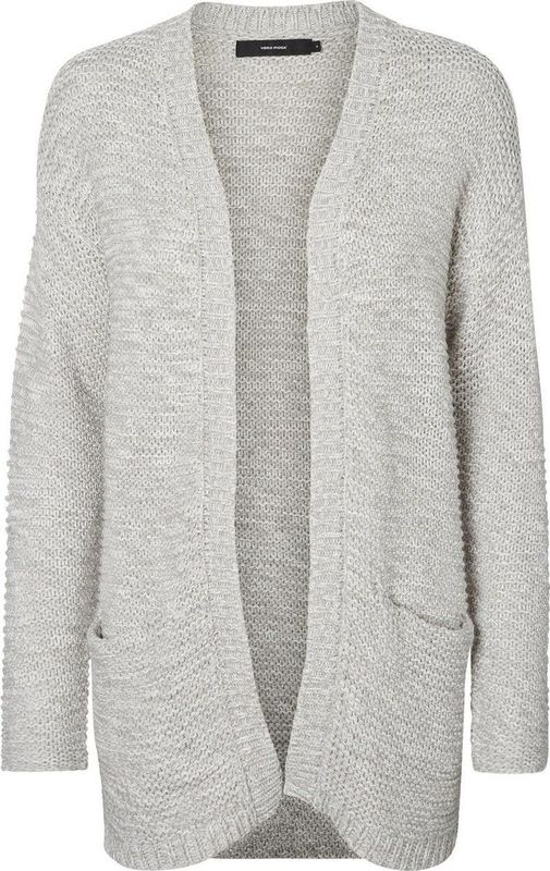VERO MODA Vmno Name LS Cardigan - Lichtgrijs - Dames - Cardigan