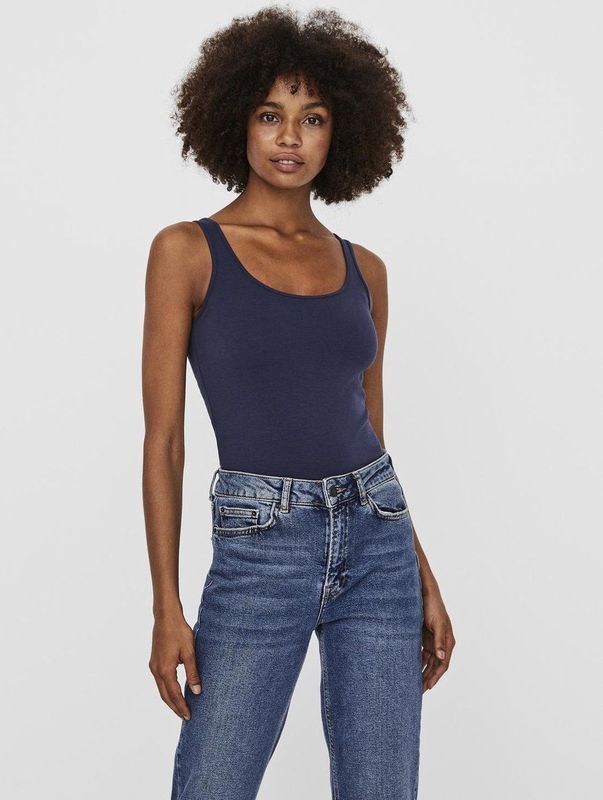 Vmmaxi - Tanktop - Zwart - Mouwloos - U-Hals - Regular Fit