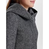 Only - Grijze Pinstripe Hoodie Jas - Dames - Katoen/Polyester