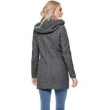 Only - Grijze Pinstripe Hoodie Jas - Dames - Katoen/Polyester