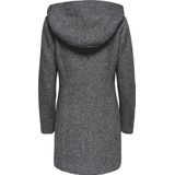 Only - Grijze Pinstripe Hoodie Jas - Dames - Katoen/Polyester