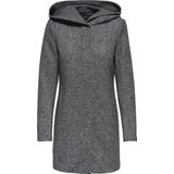 Only - Grijze Pinstripe Hoodie Jas - Dames - Katoen/Polyester