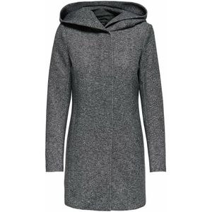 Only - ONLSEDONA LIGHT COAT - Korte Jas - Donkergrijs Melange - Met Capuchon
