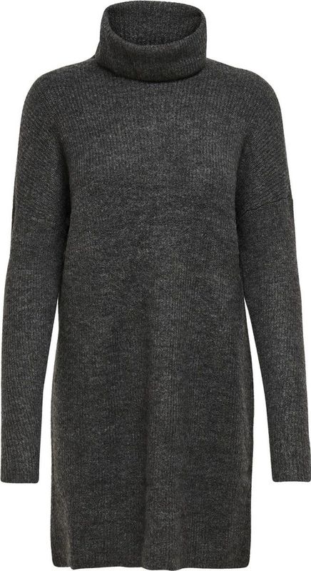 Gebreide Jurk - Waterval Hals - Lange Mouwen - Loose Fit