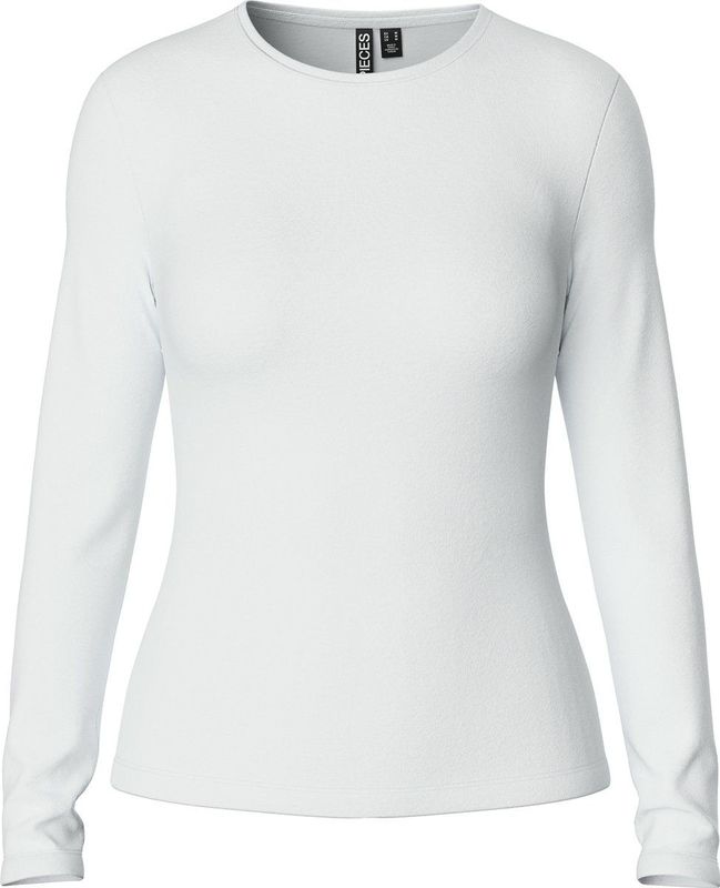 Pieces dames ondershirt lange mouw - Long Tee - Wit
