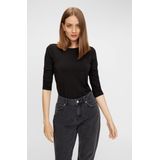 Pieces dames ondershirt lange mouw - Long Tee - Zwart