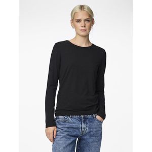 Pieces dames ondershirt lange mouw - Long Tee - Zwart