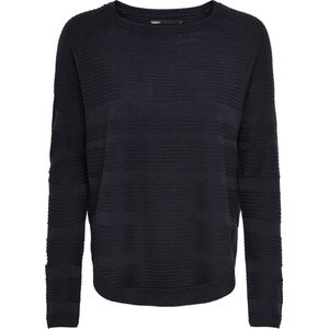 Onlcaviar - Gebreide Pullover - Zwart - O-hals - Lange Mouwen - Regular Fit