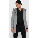 Winterjasje - Light Grey Melange - Met Capuchon - Lange Mouwen