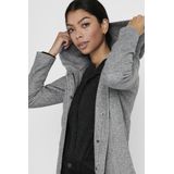 Winterjasje - Light Grey Melange - Met Capuchon - Lange Mouwen