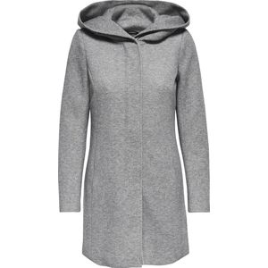 Fijne jas met kap ONLY. Polyester materiaal. Maten XS. Grijs kleur