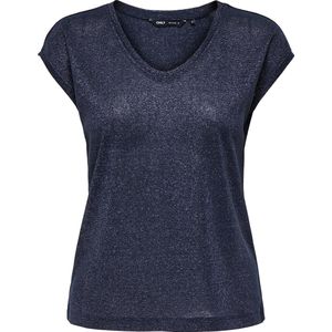 ONLY - T-shirt - Rood - Polyester - Viscose en Metaalvezels