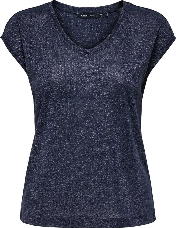 ONLY - T-shirt - Rood - Polyester - Viscose en Metaalvezels