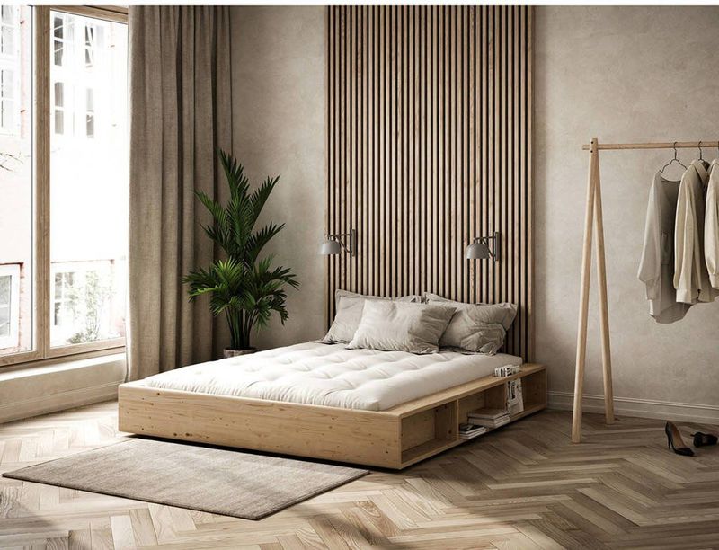 Karup Design Futonbett »Ziggy, in mehreren Breiten, zertifiziertes Massivholz«, praktische Ablagefläche neben der Matratze, viel Stauraum