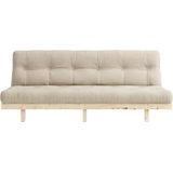 Karup Slaapbank Lean - Comfortabele slaapfunctie en futonmatras - Beige - Ruw grenenhout