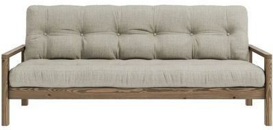 Knob (Schlafsofa) braun/Leinen – 135106914