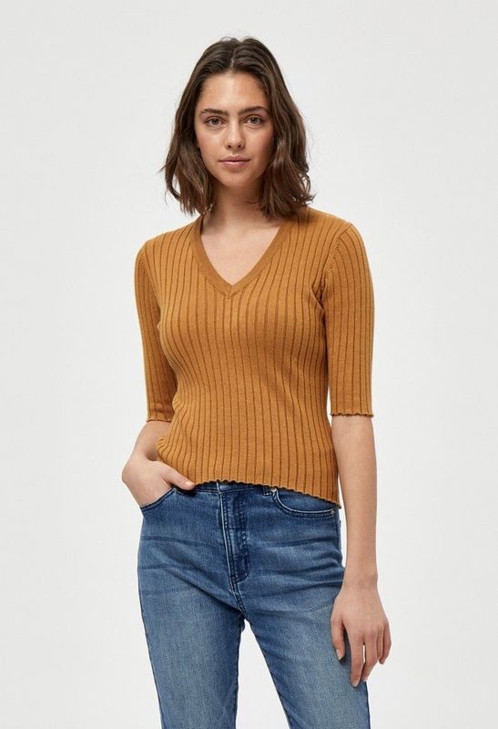 Peppercorn - Tana - Pullover - Bone Brown - 75% Viscose - 25% Nylon