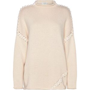 Norr - Strings Knit Top - Crèmekleurig - 60% Katoen 40% Acryl