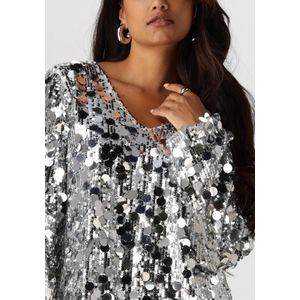 Moves - Idona - Cocktailjurk - Zilver - Stretchmateriaal