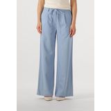 Andriana - Broek - Lichtblauw - Gladde Stof - Wijde Pijpen
