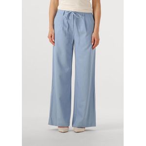 Andriana - Broek - Lichtblauw - Gladde Stof - Wijde Pijpen