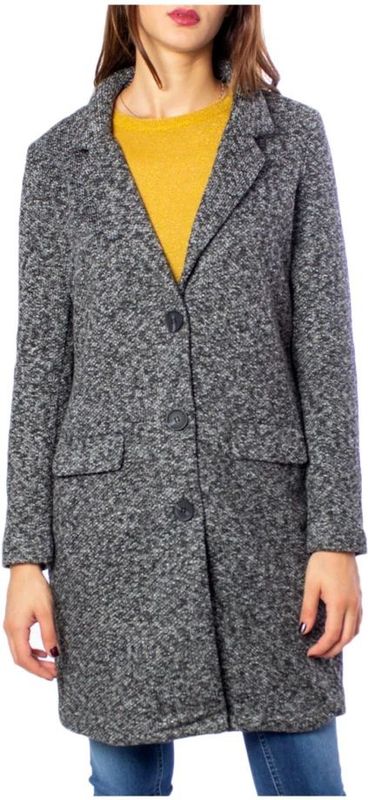 Jacqueline de Yong, Dames, Mantels, Grijs, Maat: 2XS Katoen,