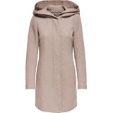 ONLY - Onledona Light Coat Otw Noos - Damesmantel - Bruin - Met Gedrapeerde Capuchon