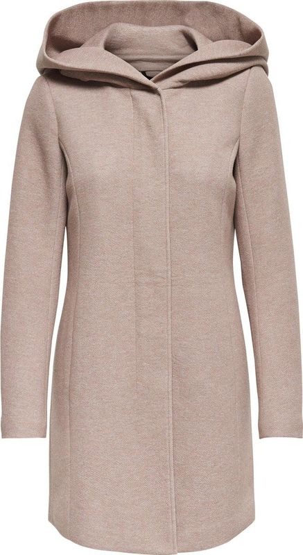 ONLY - Onledona Light Coat Otw Noos - Damesmantel - Bruin - Met Gedrapeerde Capuchon