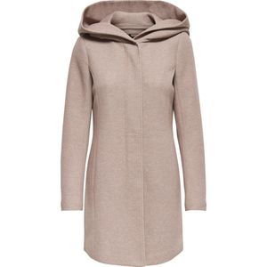 ONLY - Onledona Light Coat Otw Noos - Damesmantel - Bruin - Met Gedrapeerde Capuchon