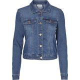 Noisy May - Kort Spijkerjasje - Blauw - 75% Katoen, 24% Polyester, 1% Elasthaan