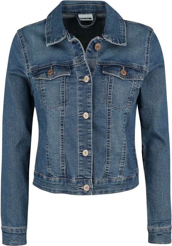 Noisy May - Kort Spijkerjasje - Blauw - 75% Katoen, 24% Polyester, 1% Elasthaan