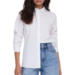 JDY - Katoenen Overhemd - Blauw - Lange Mouwen - Regular Fit