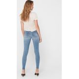 Jeans - Skinny Fit - Mid Waist - Gescheurde Zomen - Blauw - Katoen