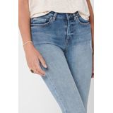 Jeans - Skinny Fit - Mid Waist - Gescheurde Zomen - Blauw - Katoen