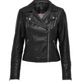 Only - Bikerjack - Zwart - Lederlook - Asymmetrische Ritssluiting