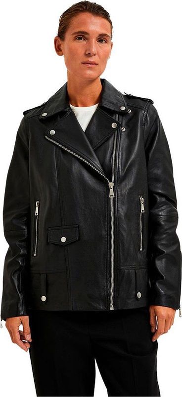 Selected - Madison - Leren Jas - Zwart - 100% Leer