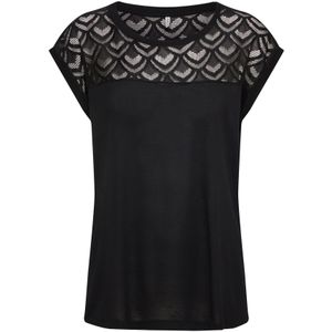 JDY - Top - Kanten Detail - O-hals - Korte Mouwen - Regular Fit