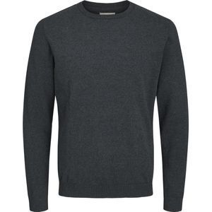 JACK & JONES Basic Knit Crew Neck - Heren Pullover - Donkergrijs Melange - Katoen