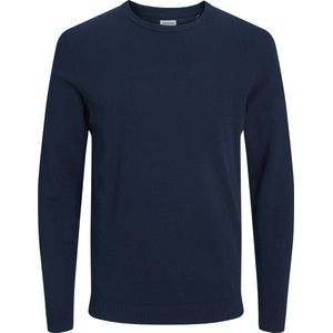 Heren - Gebreide Trui - Grijs - Katoen - Slim Fit