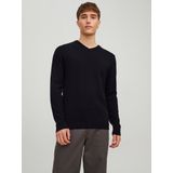 Jack & Jones - Gebreide Trui - Zwart - V-hals - Knitwear