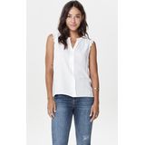 Blouse - Effen - Viscose - Mouwloos - Kentkraag - Knoopsluiting