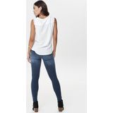 Blouse - Effen - Viscose - Mouwloos - Kentkraag - Knoopsluiting