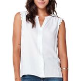 Blouse - Effen - Viscose - Mouwloos - Kentkraag - Knoopsluiting