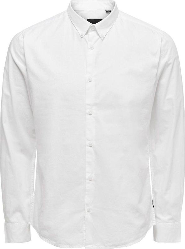 Overhemd - Effen - Katoen - Slim Fit - Lange Mouw