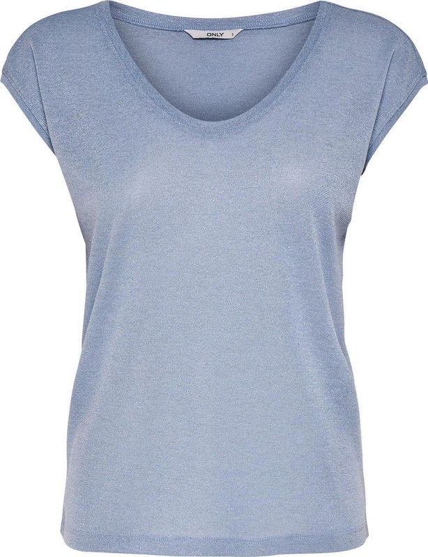 Only Onlsilvery s s v Neck Lurex Top Jrs Noos Dames Top