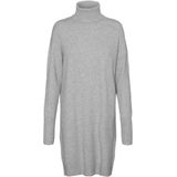 Gebreide Jurk - Zwart - Rolkraag - Lange Mouwen - Regular Fit