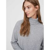 Gebreide Jurk - Zwart - Rolkraag - Lange Mouwen - Regular Fit